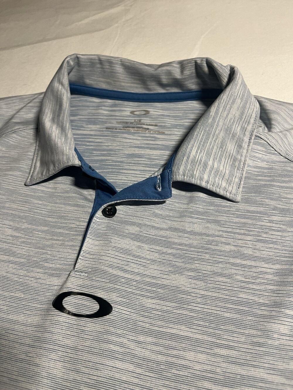 Oakley Golf Polo Shirt Men’s Large Gray Blue Performance Hydrolix Short Sleeve L
